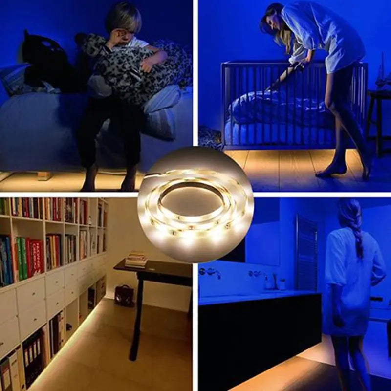 Smart Motion Sensor Night Light for Kids' Beds, LED Strip