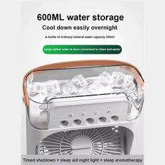 Air Humidifier Cooling USB Fan LED Night Light Water Mist Humidification Fan Spray
